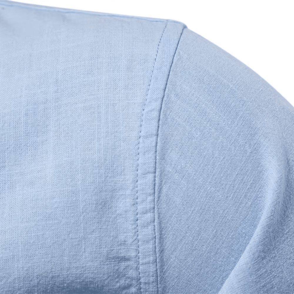 T-shirt à col pour hommes stylé – Boutons et broderie, confortable