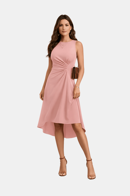 Sukienka Midi A-Line bez Rękawów na Wiosnę (Damskie)