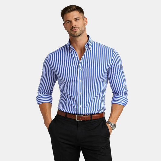 Los Overhemd met Strepen en Knopen voor Heren