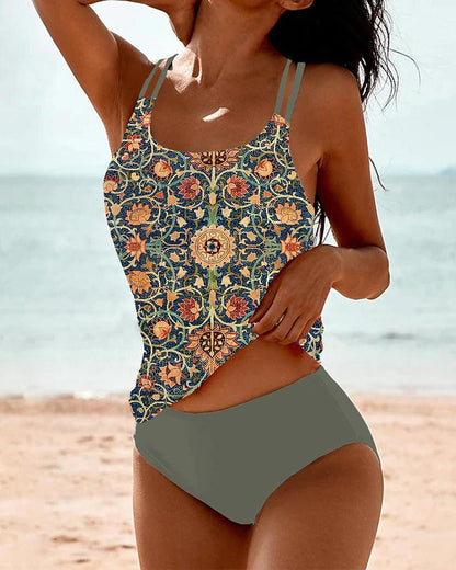 Tankini met Print en Dubbele Band (Dames)