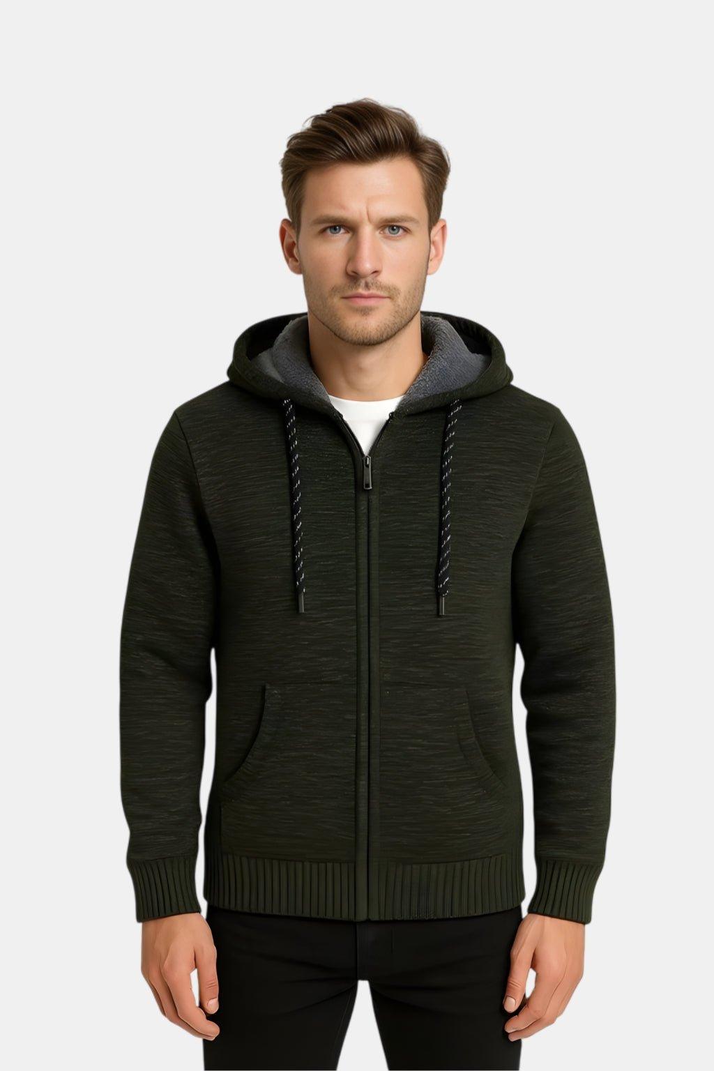 Lente Gebreide Hoodie met Rits (Heren)