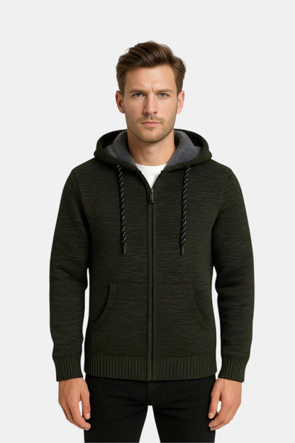 Lente Gebreide Hoodie met Rits (Heren)
