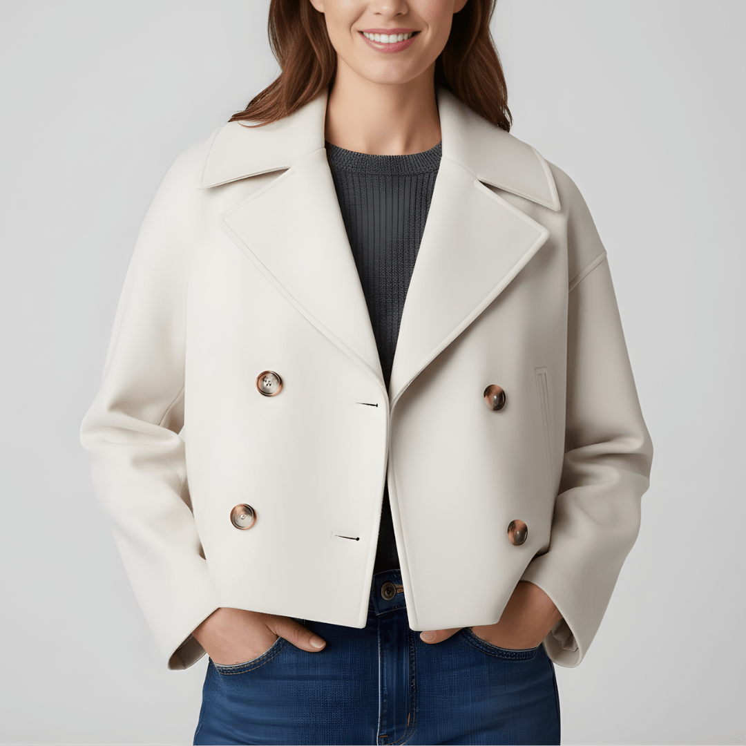 Veste élégante à double boutonnage de printemps – Légère et stylée (Femme)