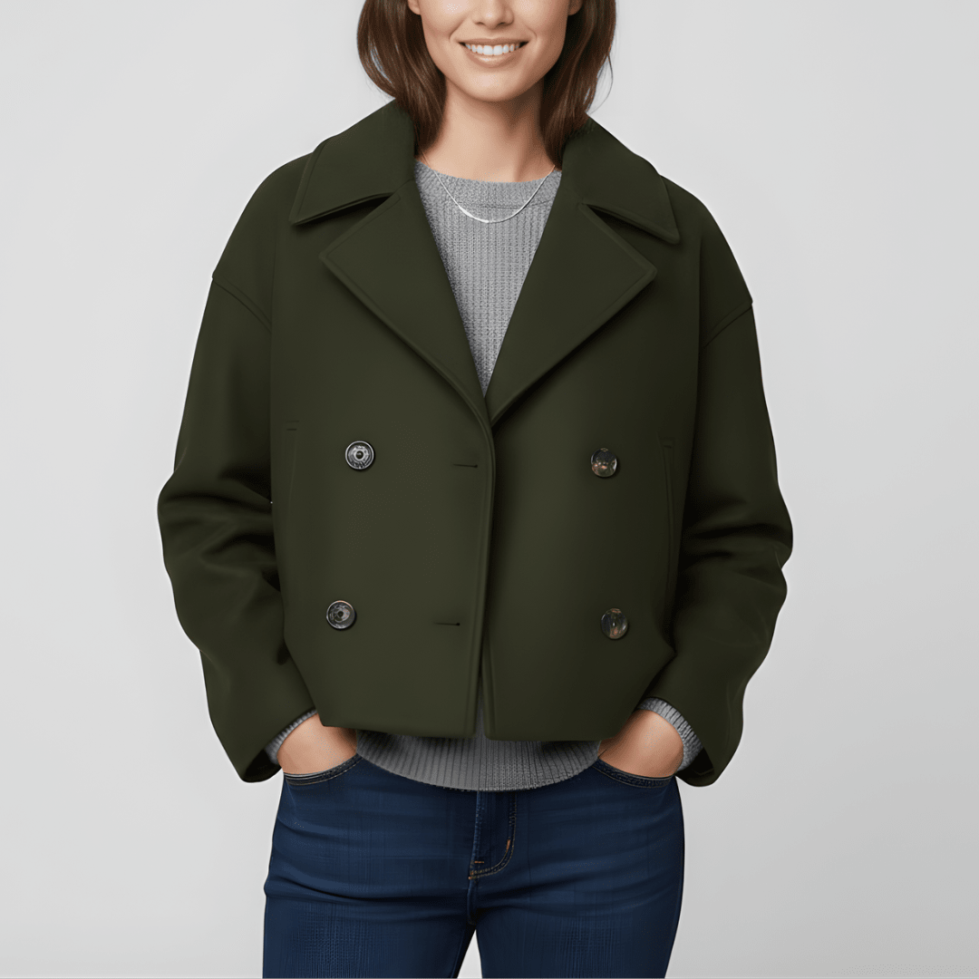 Veste élégante à double boutonnage de printemps – Légère et stylée (Femme)