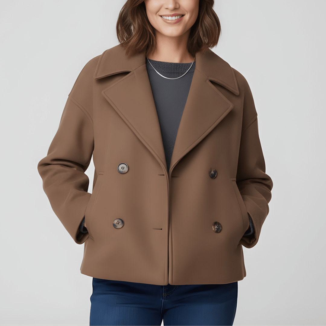 Veste élégante à double boutonnage de printemps – Légère et stylée (Femme)