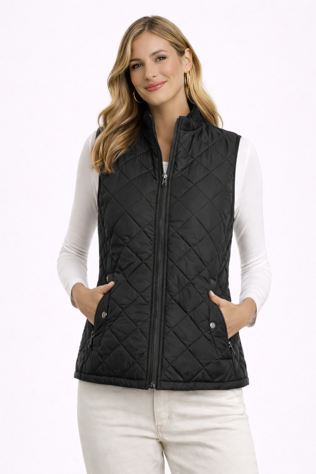 Veste Matelassée Élégante à Fermeture Éclair de Printemps (Femme)