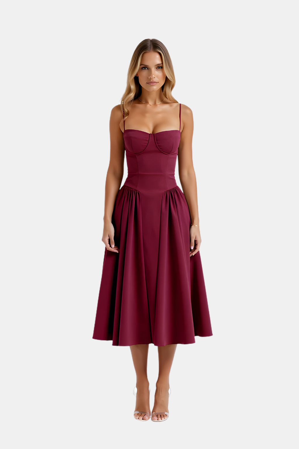 Wiosenna Elegancka Sukienka Midi Wieczorowa (Damska)