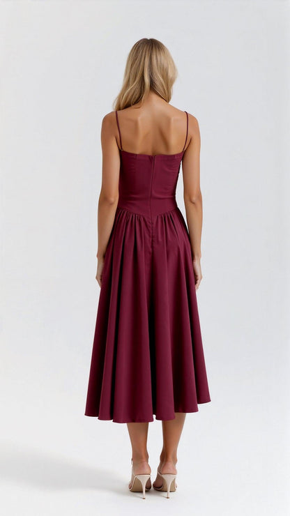 Wiosenna Elegancka Sukienka Midi Wieczorowa (Damska)