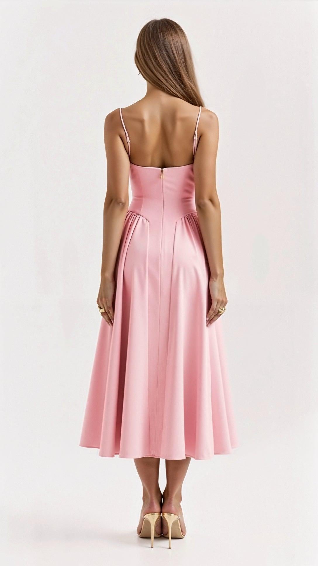 Wiosenna Elegancka Sukienka Midi Wieczorowa (Damska)