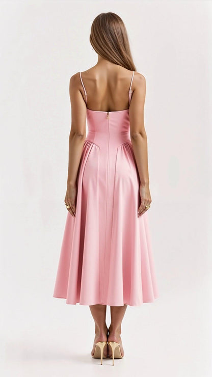 Wiosenna Elegancka Sukienka Midi Wieczorowa (Damska)