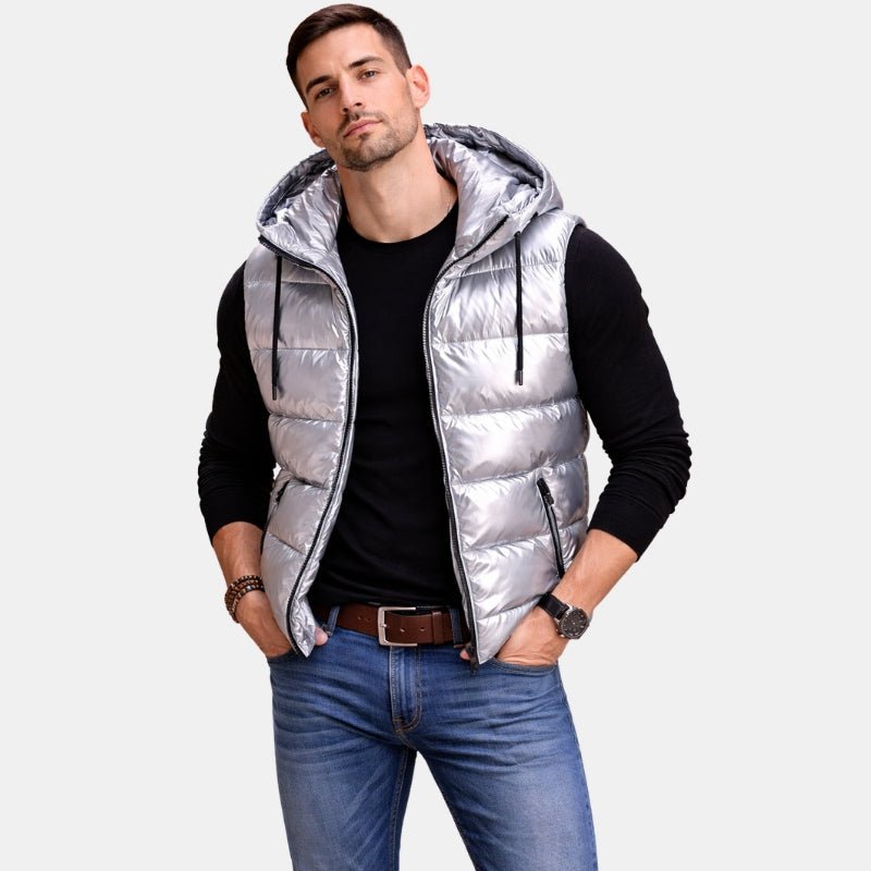 Wiosenna Kamizelka Pikowana Z Kapturem Lekka (Męska)