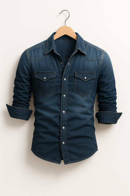 Chemise Jeans Classique Casual de Printemps pour le Quotidien (Homme)