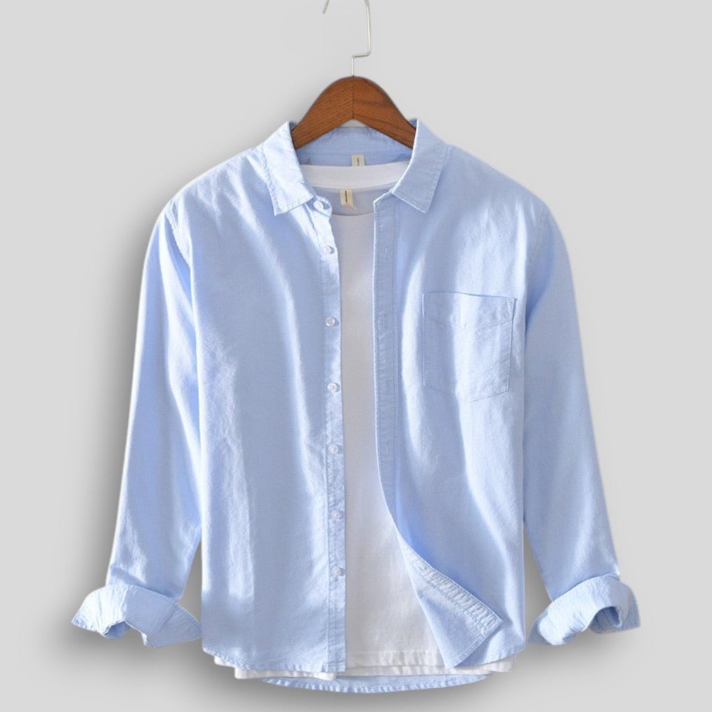 Wiosenna Koszula Męska z Długim Rękawem i Kieszenią (Męska)