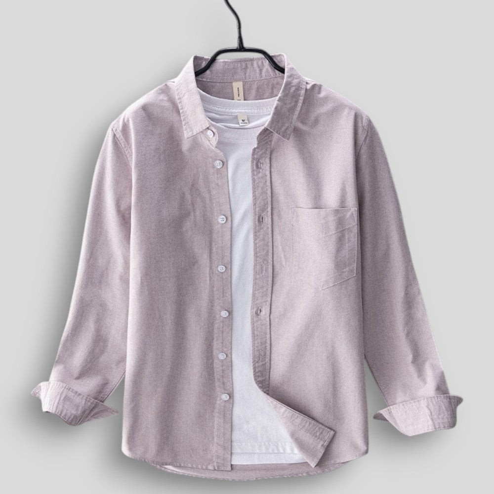 Wiosenna Koszula Męska z Długim Rękawem i Kieszenią (Męska)