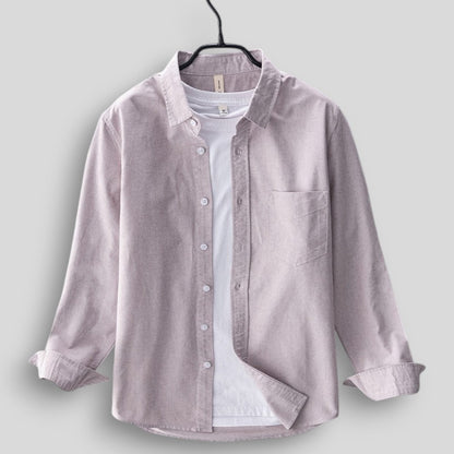 Wiosenna Koszula Męska z Długim Rękawem i Kieszenią (Męska)