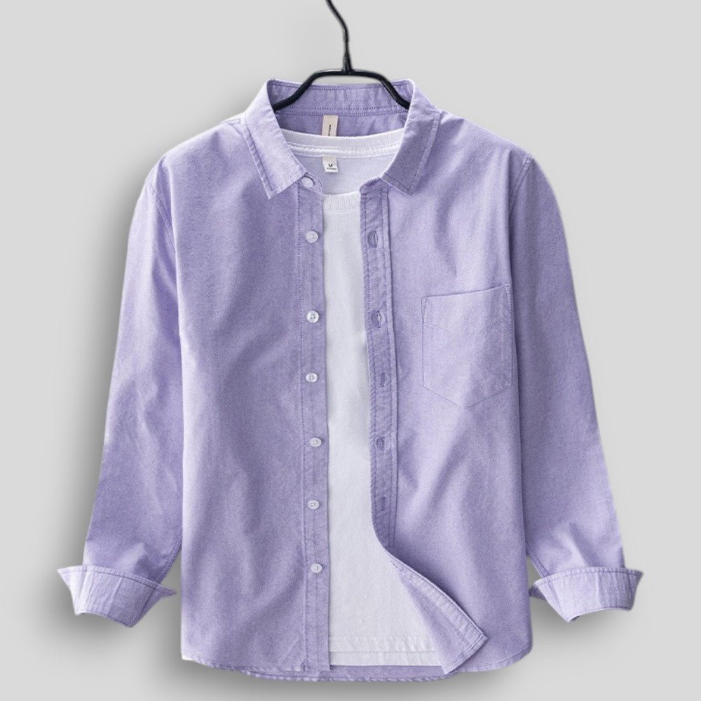 Wiosenna Koszula Męska z Długim Rękawem i Kieszenią (Męska)