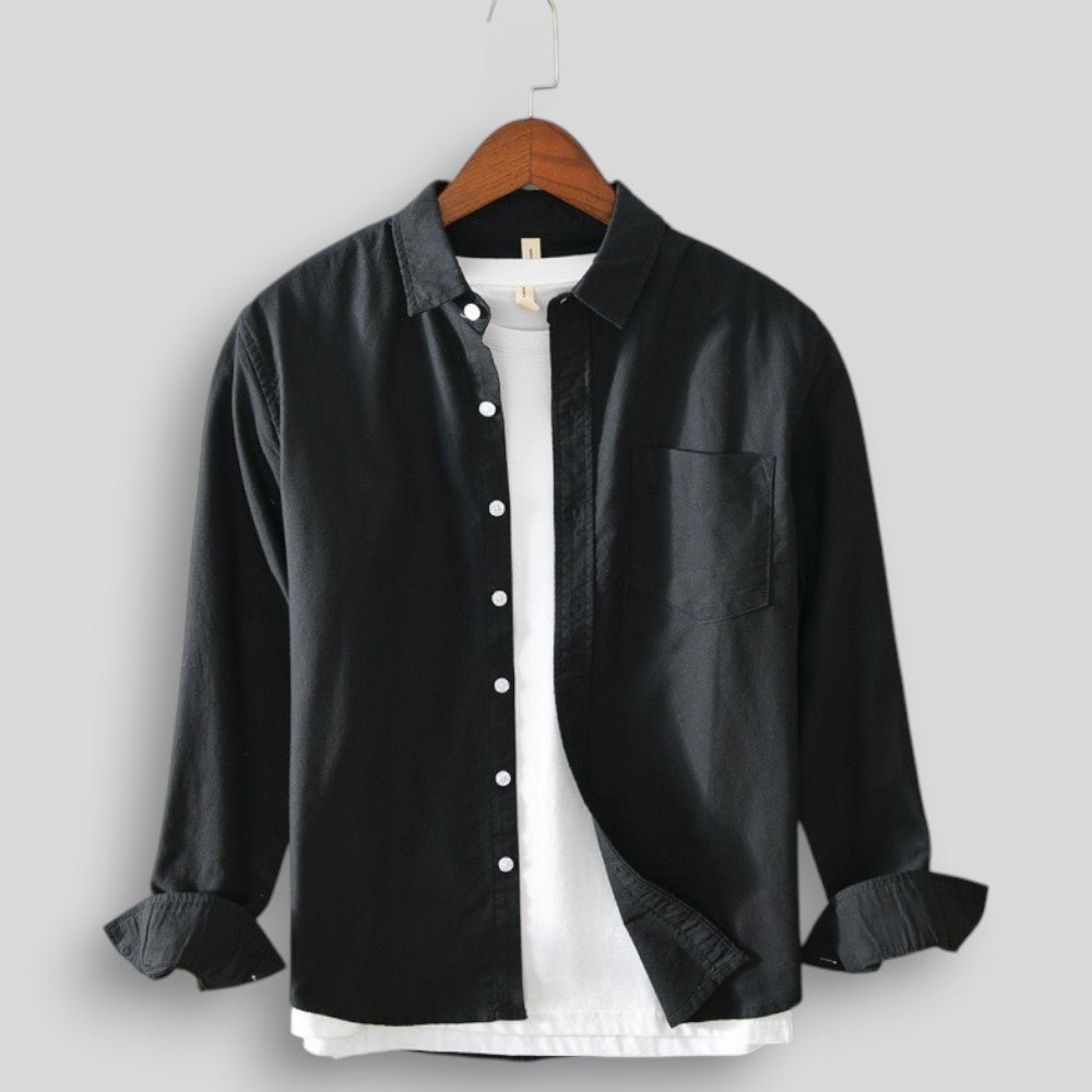 Wiosenna Koszula Męska z Długim Rękawem i Kieszenią (Męska)