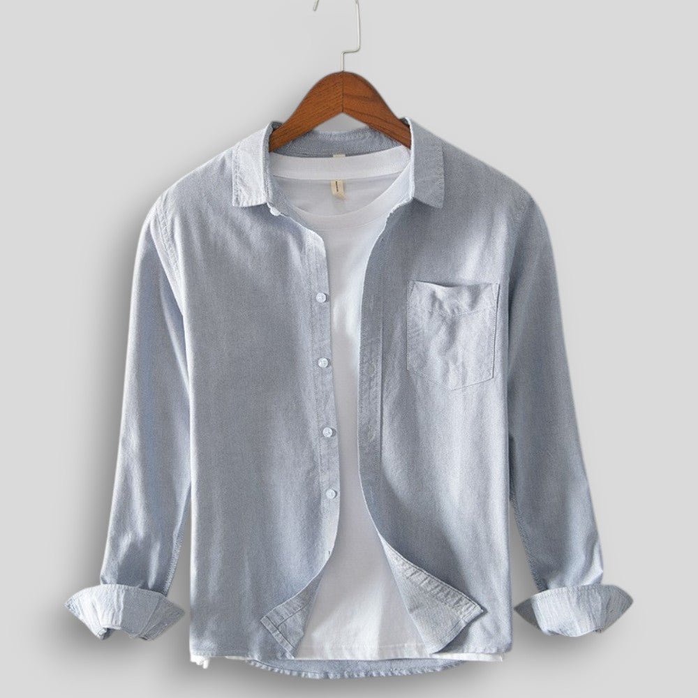 Wiosenna Koszula Męska z Długim Rękawem i Kieszenią (Męska)