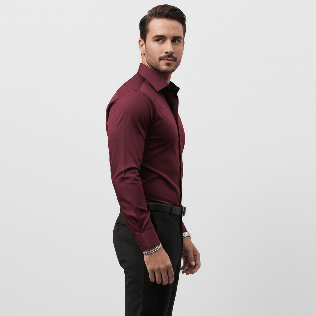 Wiosenna Koszula Slim Fit z Długim Rękawem (Męska)