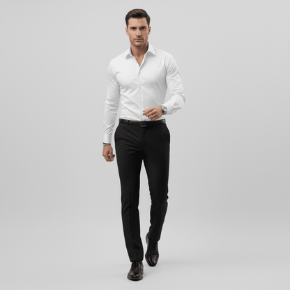 Wiosenna Koszula Slim Fit z Długim Rękawem (Męska)