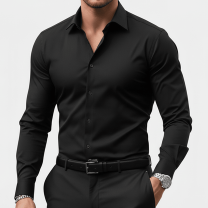 Wiosenna Koszula Slim Fit z Długim Rękawem (Męska)