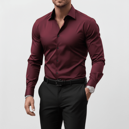 Wiosenna Koszula Slim Fit z Długim Rękawem (Męska)