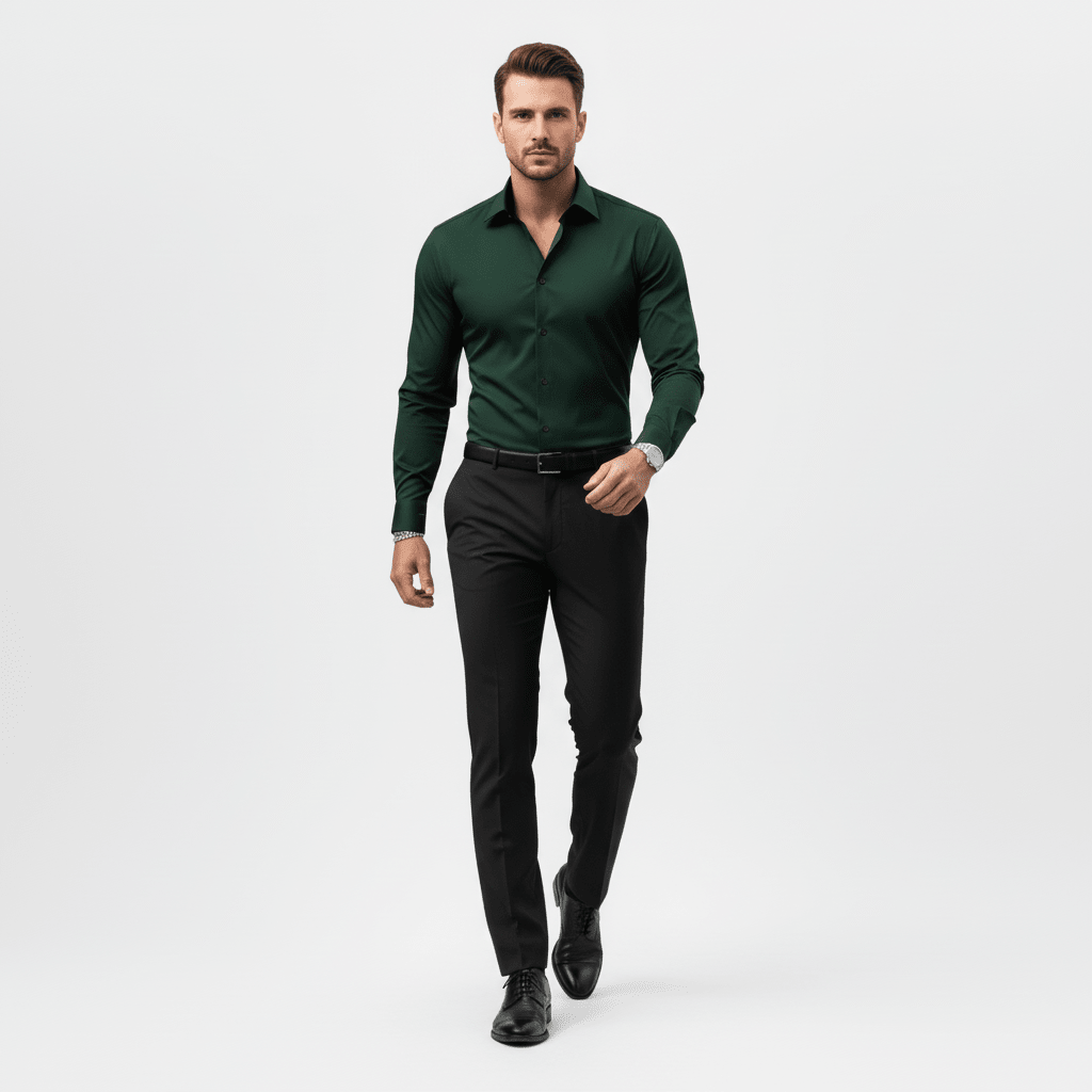 Wiosenna Koszula Slim Fit z Długim Rękawem (Męska)