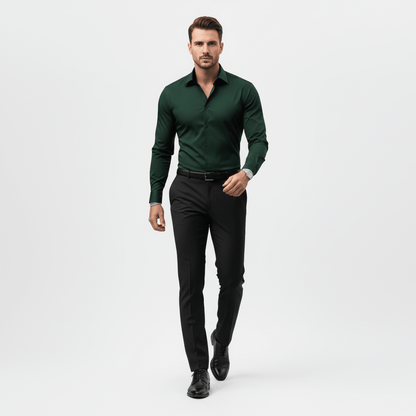 Wiosenna Koszula Slim Fit z Długim Rękawem (Męska)