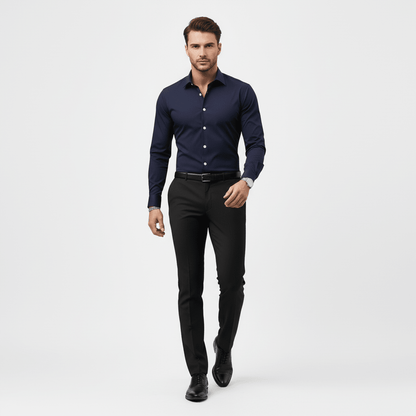 Wiosenna Koszula Slim Fit z Długim Rękawem (Męska)