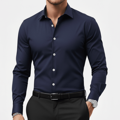 Wiosenna Koszula Slim Fit z Długim Rękawem (Męska)