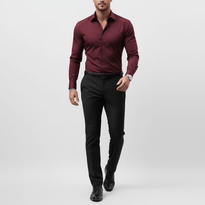 Wiosenna Koszula Slim Fit z Długim Rękawem (Męska)