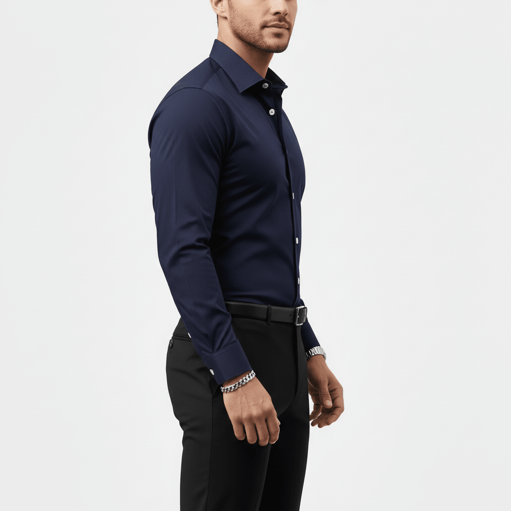 Wiosenna Koszula Slim Fit z Długim Rękawem (Męska)