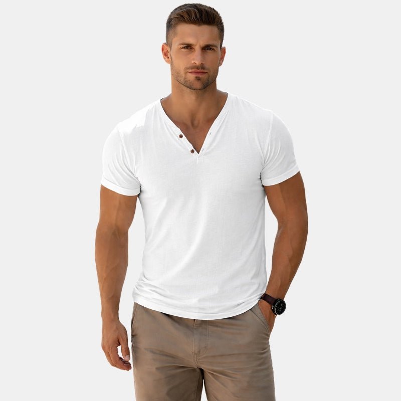 Wiosenna Koszulka Krótki Rękaw Dopasowana T-Shirt (Męskie)