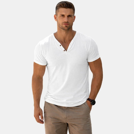 Wiosenna Koszulka Krótki Rękaw Dopasowana T-Shirt (Męskie)