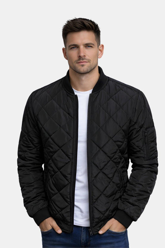 Wiosenna Kurtka Bomberka Pikowana Lekka (Męska)