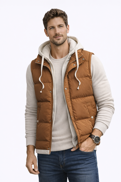 Gilet léger de printemps à capuche et fermetures éclair (Homme)
