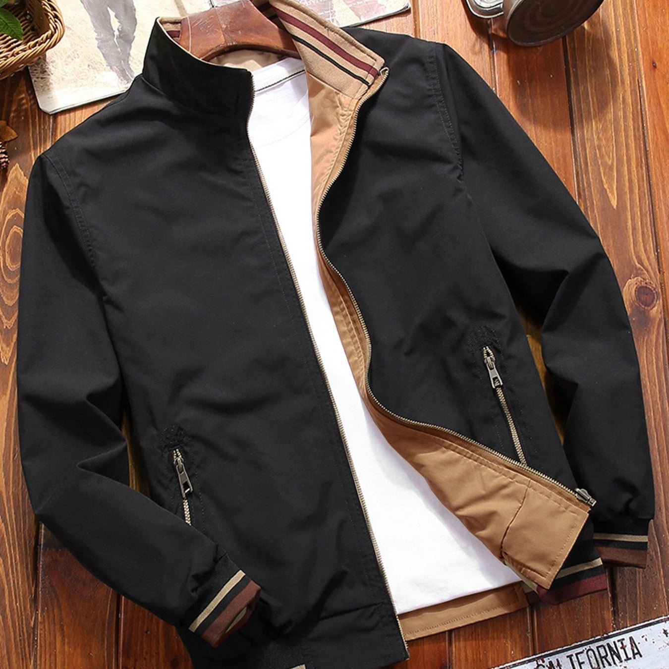 Wiosenna Lekka Kurtka Casual na Zamek Miejski Styl (Męska)