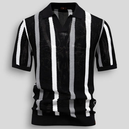 Polo Homme Rétro à Rayures Vintage de Printemps (Homme)