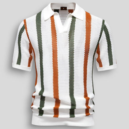 Polo Homme Rétro à Rayures Vintage de Printemps (Homme)