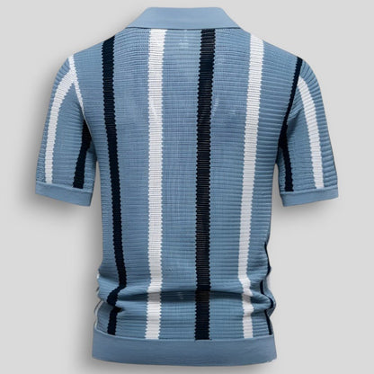 Polo Homme Rétro à Rayures Vintage de Printemps (Homme)