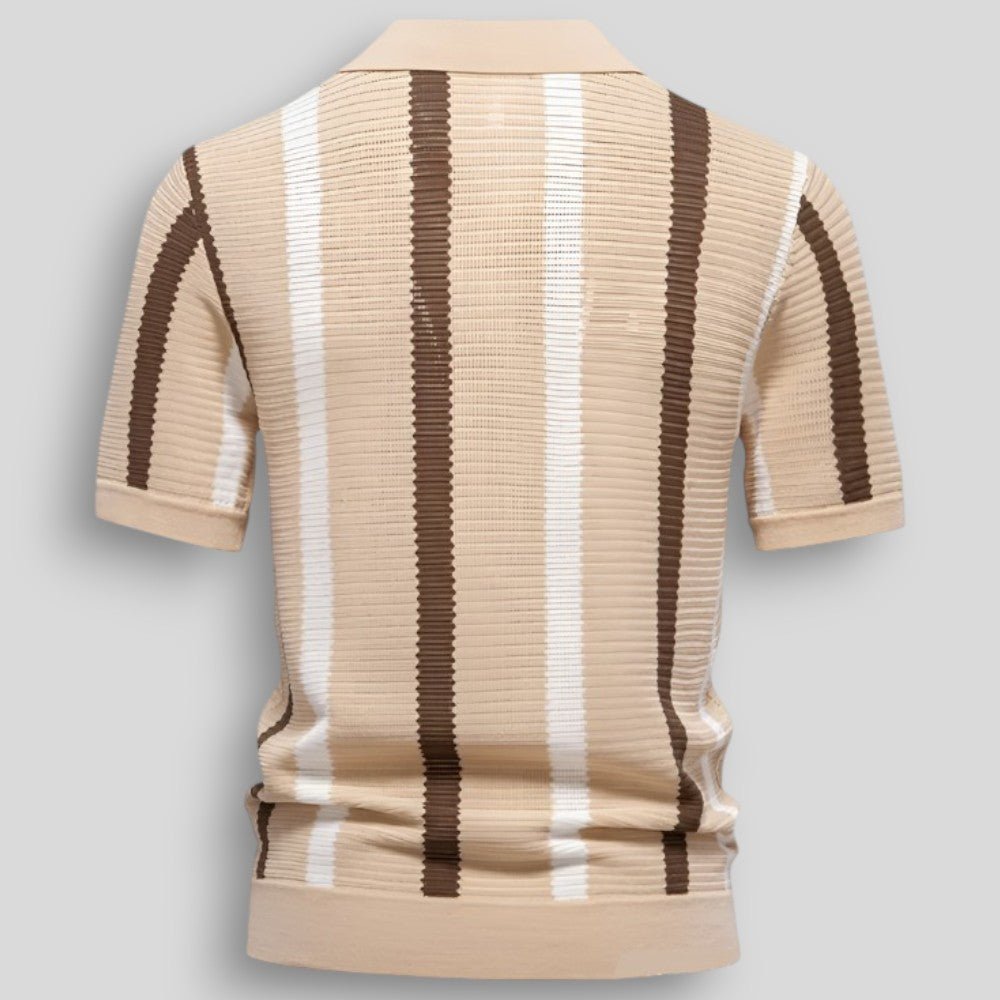 Polo Homme Rétro à Rayures Vintage de Printemps (Homme)