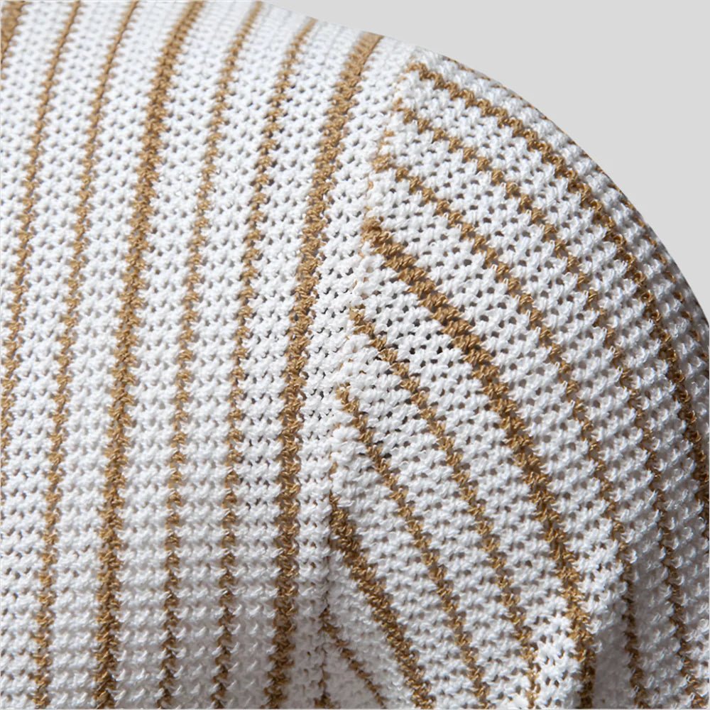 T-shirt Homme Rétro de Printemps à Boutons et Motif Côtelé (Homme)