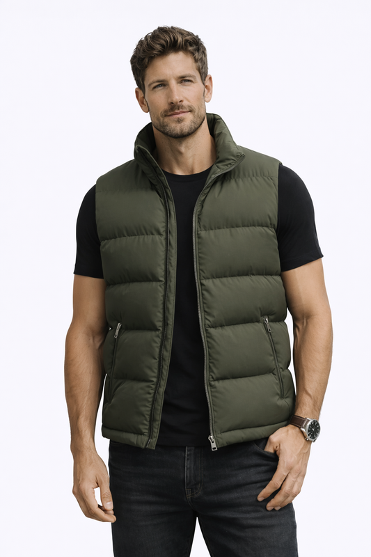 Wiosenna Pikowana Kamizelka z Stójką (Męska)