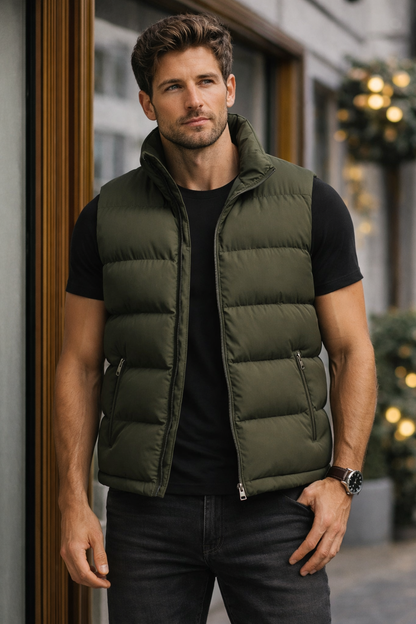 Wiosenna Pikowana Kamizelka z Stójką (Męska)