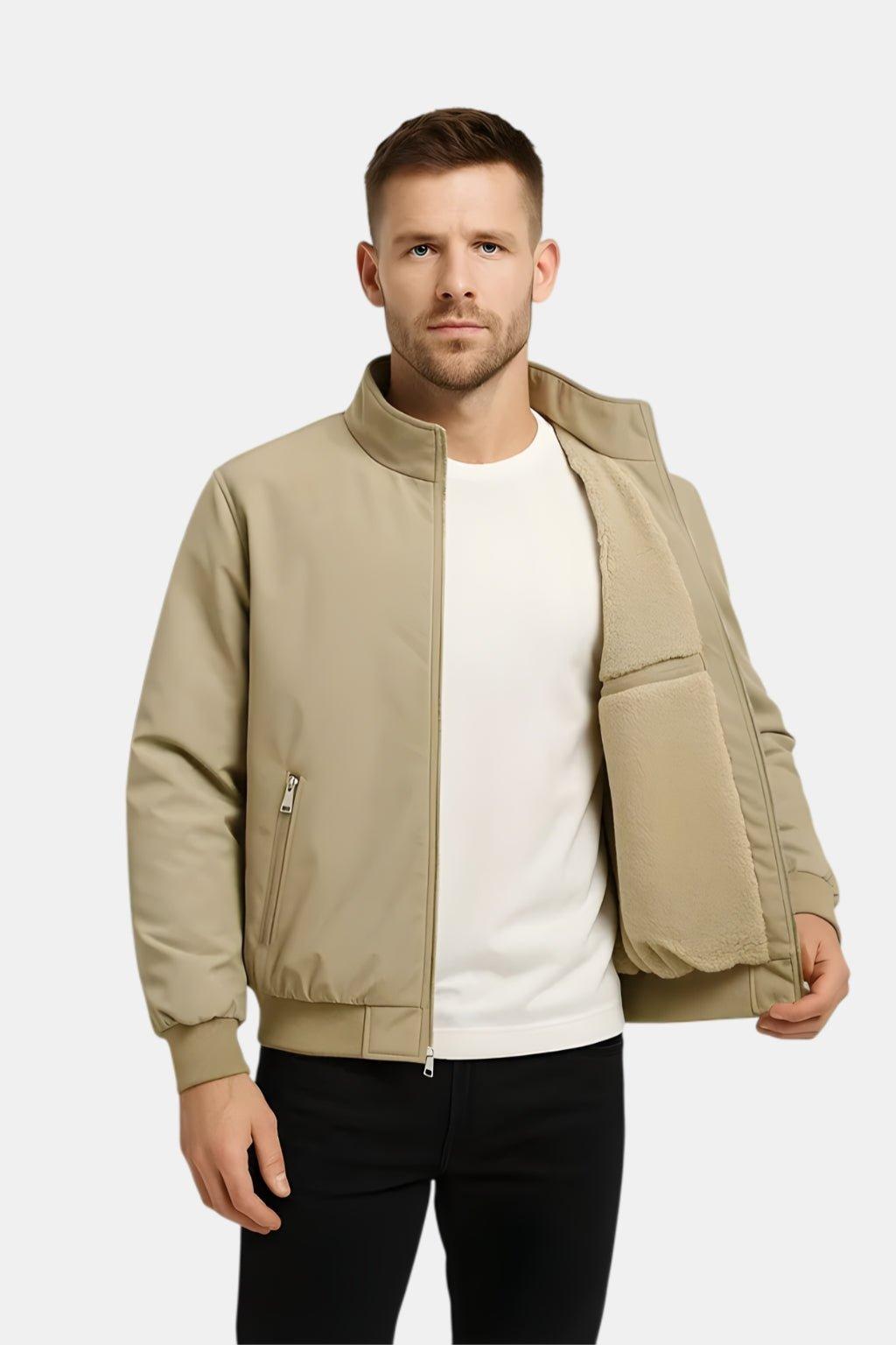 Lente Gewatteerde Bomberjas met Hoge Kraag (Heren)