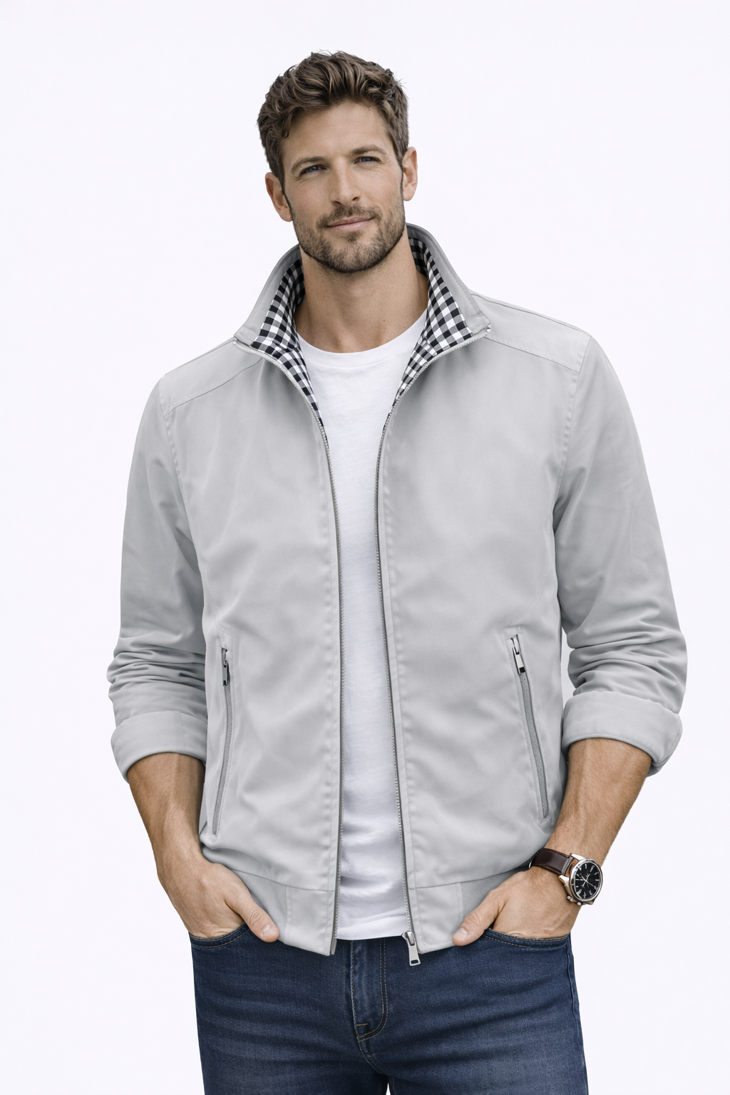 Wiosenna Wiatroodporna Lekka Kurtka o Nowoczesnym Kroju (Męska)