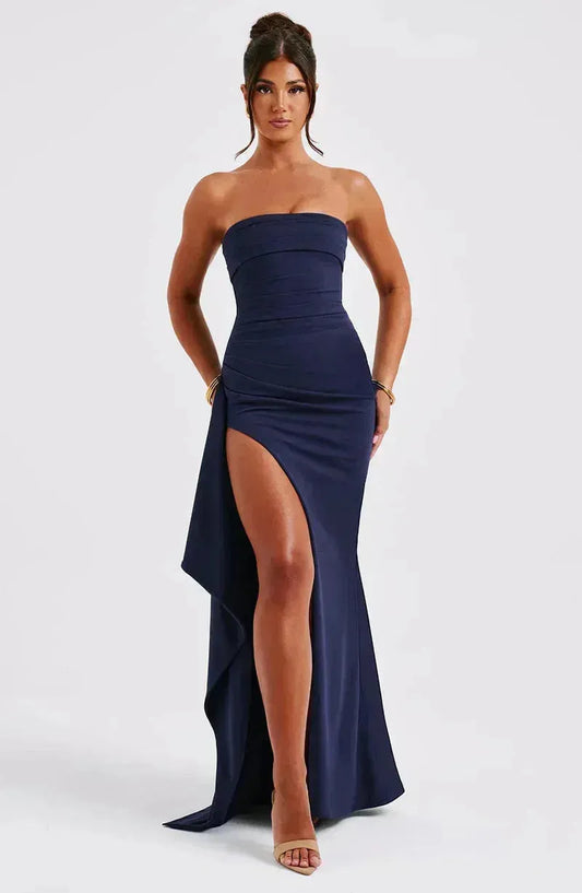 Wiosenna Wieczorowa Sukienka Maxi Bandeau (Damska)