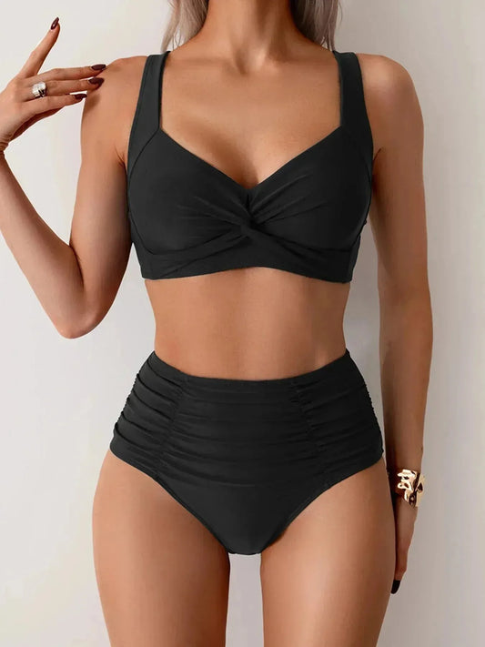 Wiosenne Bikini Bandeau z Falbanką (Damskie)