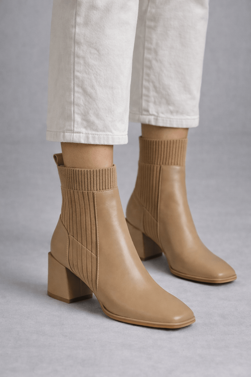 Wiosenne Botki z Elastycznym Dzianinowym Kołnierzem (Damskie)