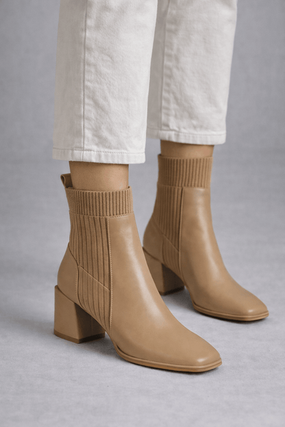 Wiosenne Botki z Elastycznym Dzianinowym Kołnierzem (Damskie)